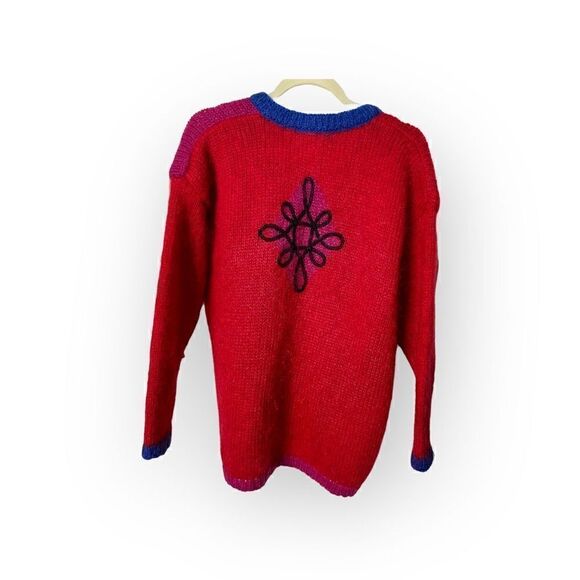 The Limited Red oversized abstract Sweater Size P8 Mohair/acrylic/nylon shoulder - Picture 5 of 5